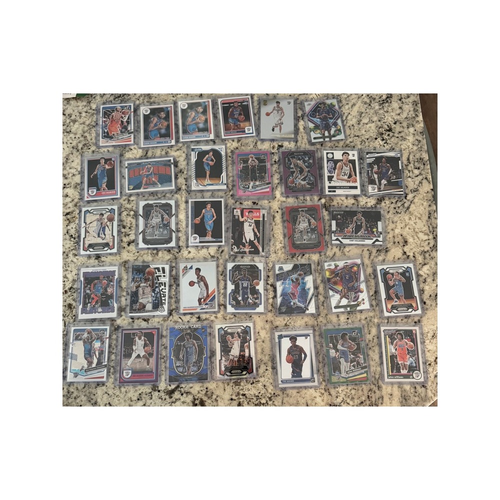 30 Oklahoma City Thunder Card Lot Chet Holmgren SGA Jalen Williams Rookie Prizm